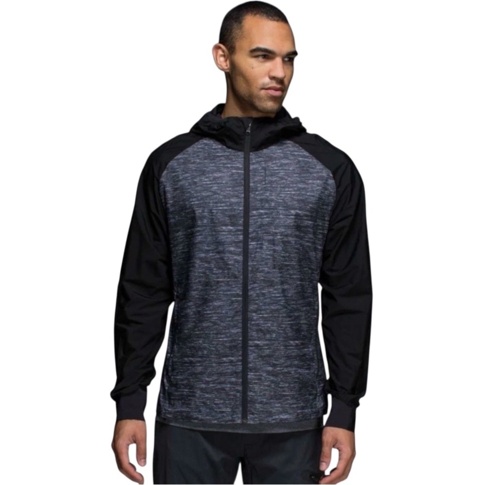 Lululemon Pack-It Jacket Mesh‎ Ko Texture Deep Coal Black Lighwiaght Size Large